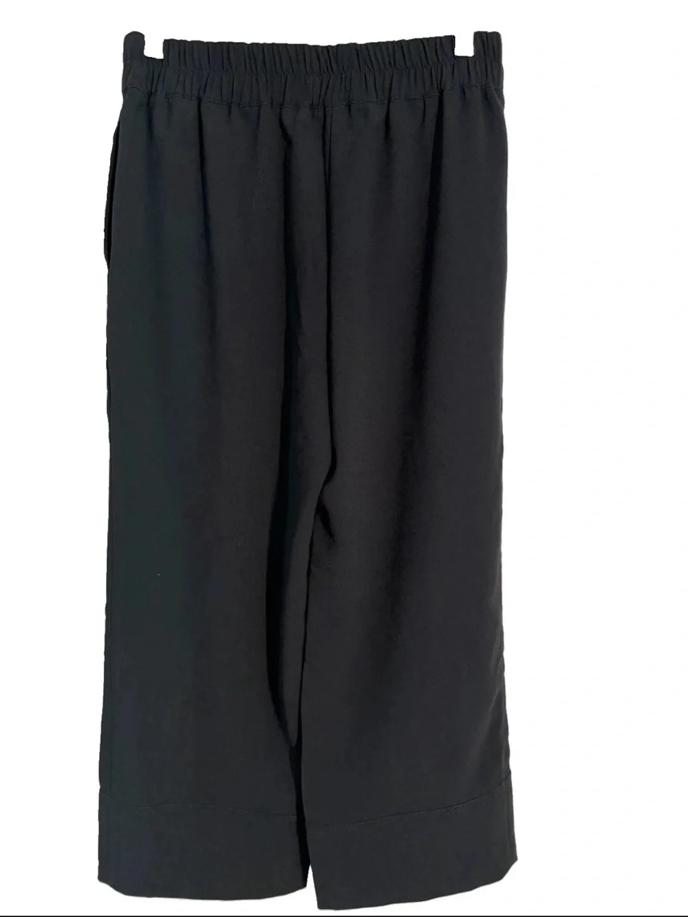J. Crew Pull-On Crop Trouser Wide-Leg Pants Womens Black Size 4 NWT AV443